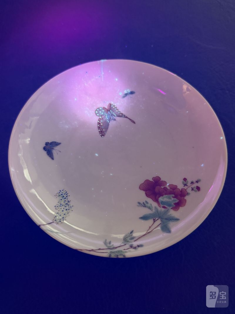 清雍正 粉彩“蝶恋花”纹盘 - 图23